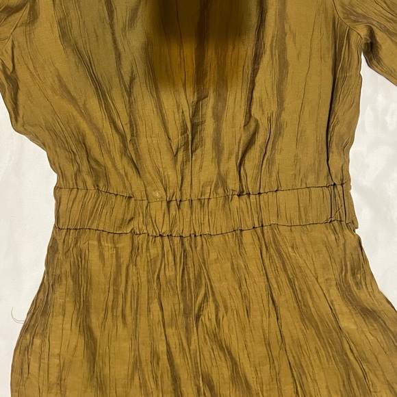 Zara Shirt Dress Tan Camel Color Pockets Belt Long Sleeve Size X-small Collar - Picture 13 of 15
